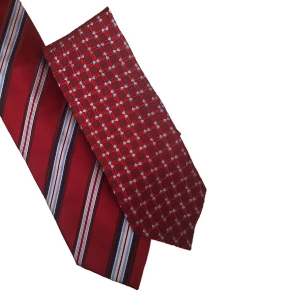 ERMENEGILDO ZEGNA Two Red Silk Ties